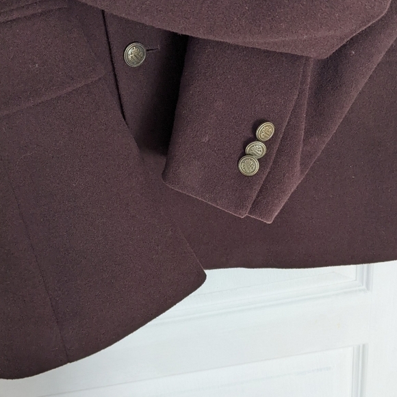 VINTAGE Boulevard club wool cashmere blend coat blazer mahagony red size 42R - Picture 2 of 12
